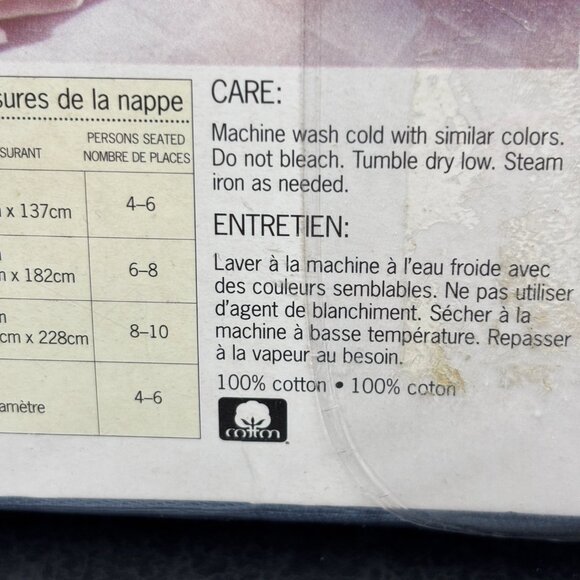 Martha Stewart Everyday VTG Cotton Tablecloth Solid Check Cornflower Blue NOS - Picture 5 of 7